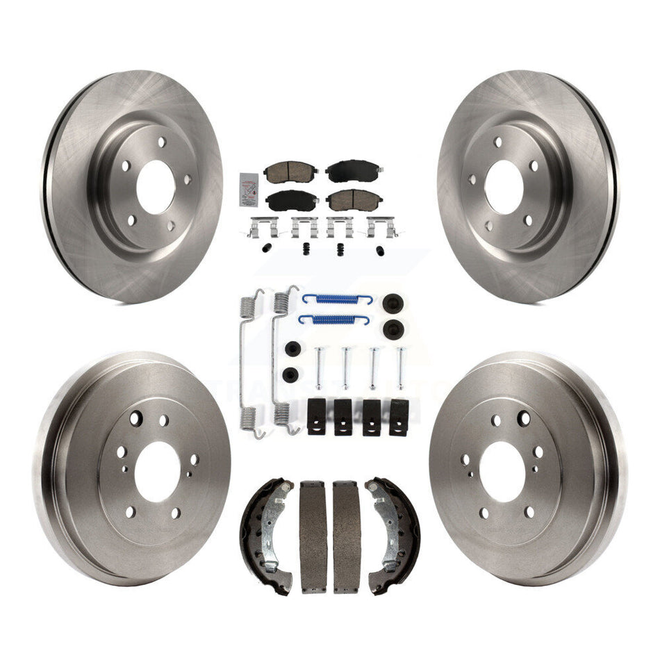 Front Rear Brake Rotors Ceramic Pad & Drum Kit (7Pc) For 17-19 Nissan Sentra Turbocharged K8A-106050