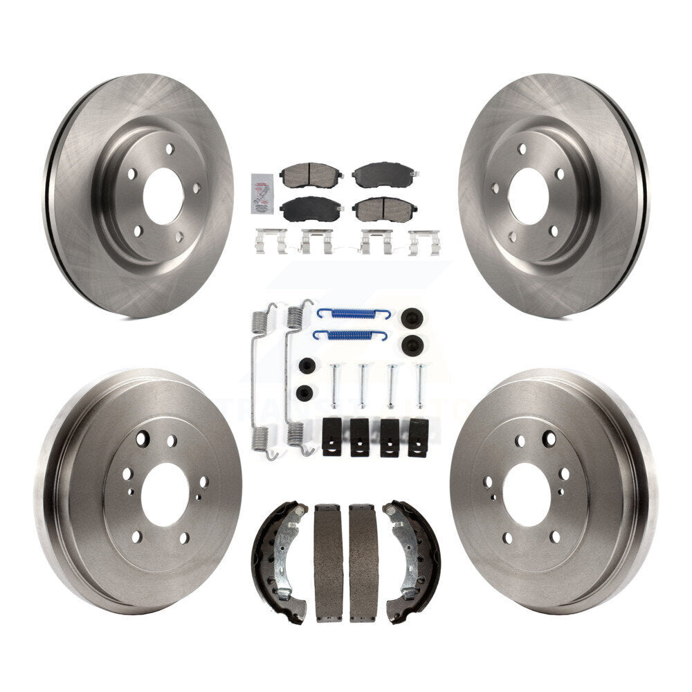 Front Rear Brake Rotors Ceramic Pad & Drum Kit (7Pc) For 17-19 Nissan Sentra Turbocharged K8A-106051