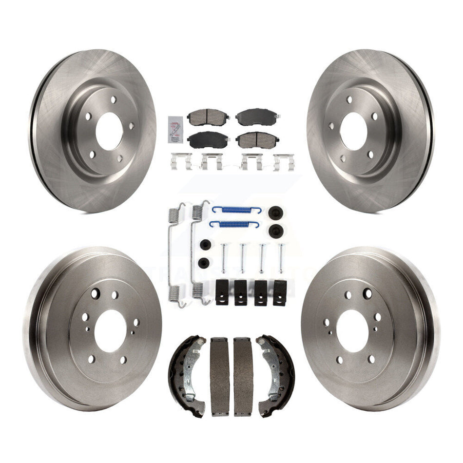 Front Rear Brake Rotors Ceramic Pad & Drum Kit (7Pc) For 17-19 Nissan Sentra Turbocharged K8A-106051