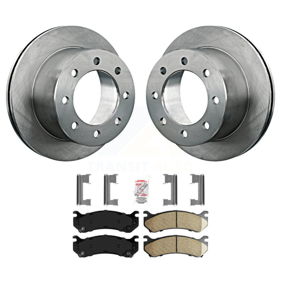 Rear Disc Brake Rotors Ceramic Pad Kit For 2007 GMC Sierra 3500 Classic With 12000 Lb GVW K8A-106103