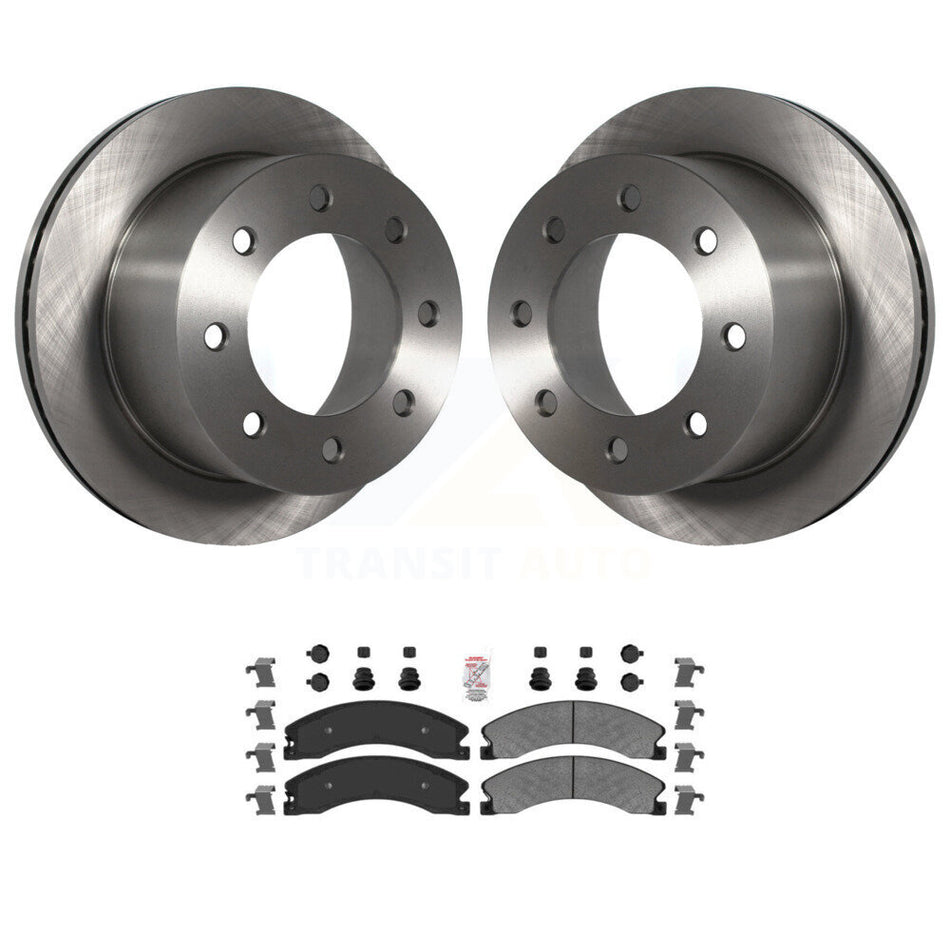 Rear Disc Brake Rotors & Semi-Metallic Pad Kit For GMC Sierra 3500 HD Chevrolet Silverado K8A-106116