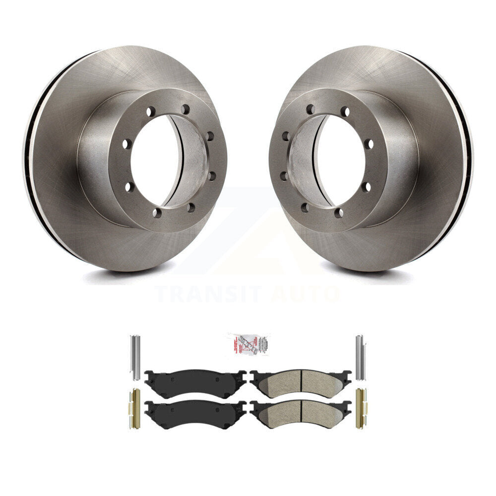 Rear Disc Brake Rotors And Semi-Metallic Pads Kit For Ford E-350 Super Duty K8A-106130