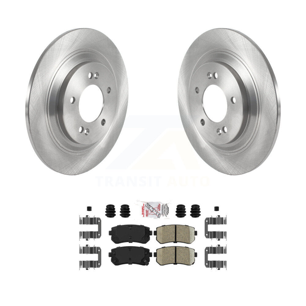Rear Disc Brake Rotors And Ceramic Pad Kit For 2017 Kia Cadenza With Manual Parking K8A-106148