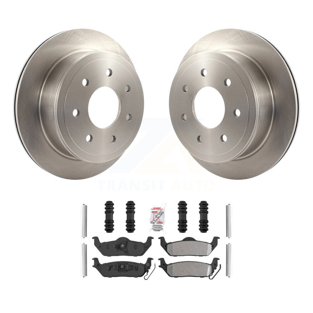 Rear Disc Brake Rotors And Semi-Metallic Pads Kit For Ford F-150 Lincoln Mark LT K8A-106176