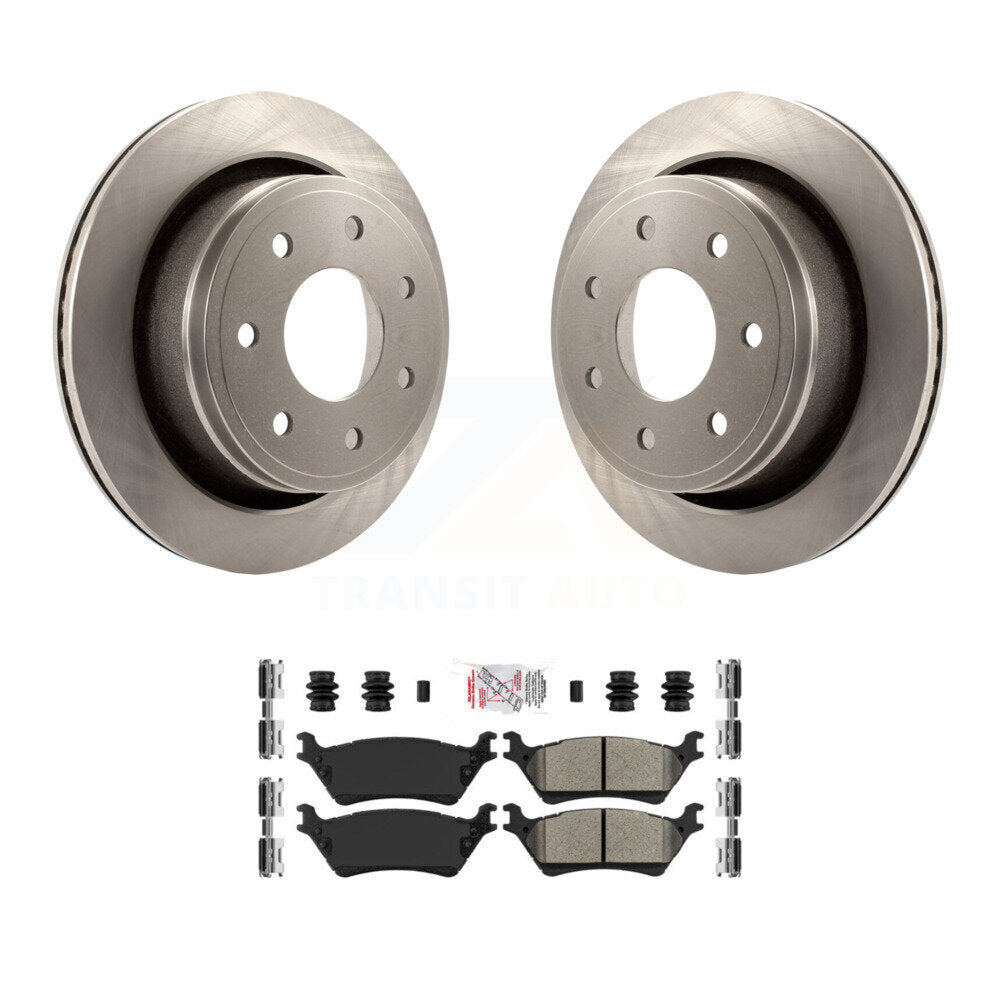 Rear Disc Brake Rotors & Semi-Metallic Pad Kit For 2012-2014 Ford F-150 With 7 Lug Wheels K8A-106192
