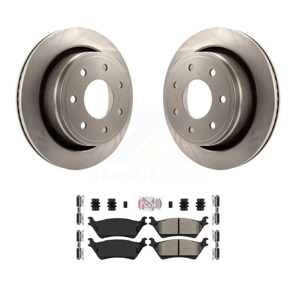 Rear Disc Brake Rotors & Semi-Metallic Pad Kit For 2012-2014 Ford F-150 With 7 Lug Wheels K8A-106192