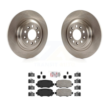 Rear Brake Rotor & Ceramic Pad Kit For 14-22 Jeep Cherokee With Dual Piston Front Caliper K8A-106197