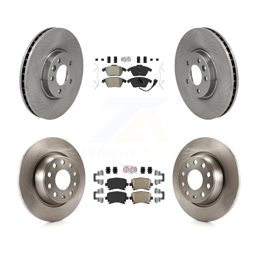 Front Semi-Metallic Rear Ceramic Pads And Disc Brake Rotors Kit For Volkswagen CC K8A-106236