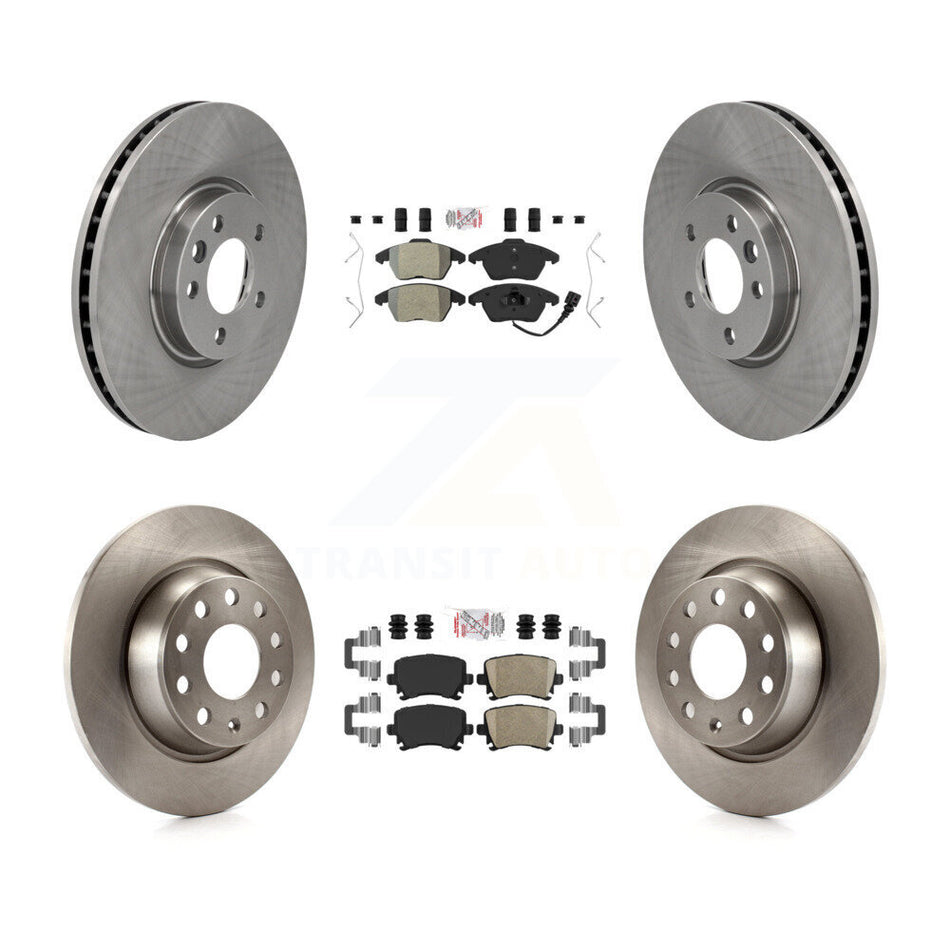 Front Semi-Metallic Rear Ceramic Pads And Disc Brake Rotors Kit For Volkswagen CC K8A-106236
