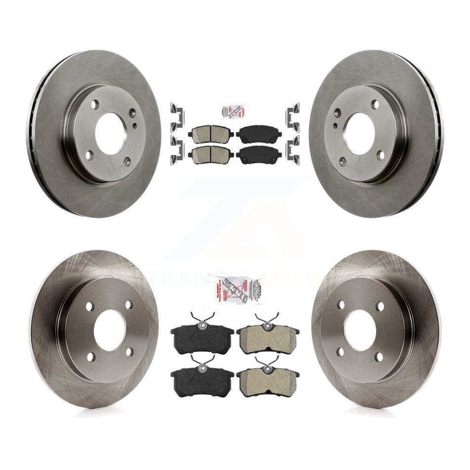 Front Ceramic Rear Semi-Metallic Pads And Disc Brake Rotors Kit For Ford Fiesta K8A-106278