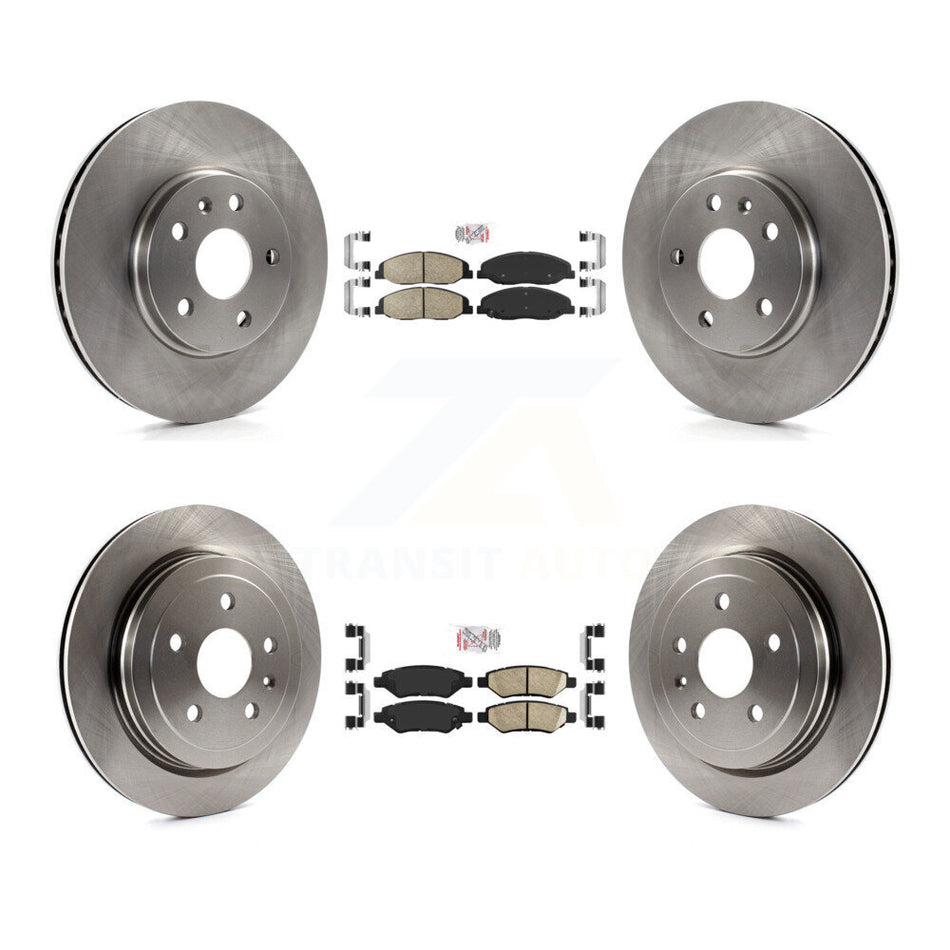 Front Rear Ceramic Pad & Disc Brake Rotors Kit For Cadillac CTS Without Heavy Duty Brakes K8A-106290