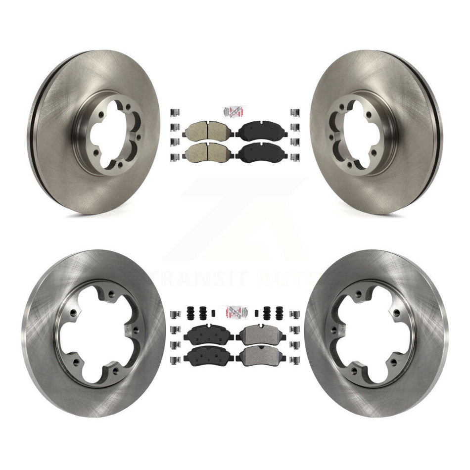 Front Rear Semi-Metallic Pad Brake Rotor Kit For 16 Ford Transit-350 HD With 5 Lug Wheels K8A-106315