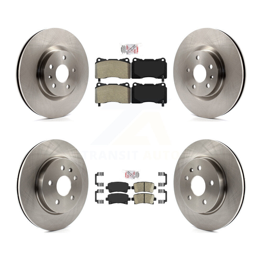 Front Semi-Metallic Rear Ceramic Pads And Disc Brake Rotors Kit For Cadillac XTS K8A-106320