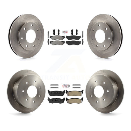 Front Rear Semi-Metallic Pads And Disc Brake Rotors Kit For Ford F-150 F-250 HD 4WD K8A-106368
