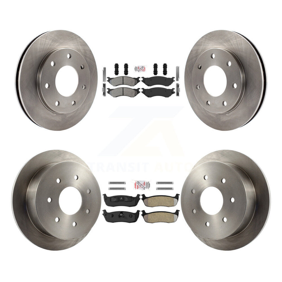 Front Rear Semi-Metallic Pads And Disc Brake Rotors Kit For Ford F-150 F-250 HD 4WD K8A-106368