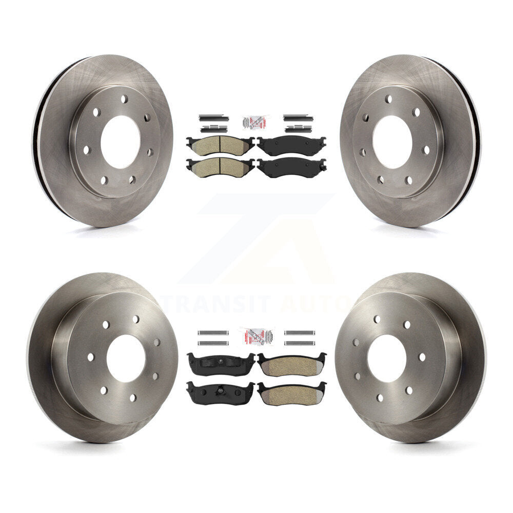 Front Rear Semi-Metallic Pads And Disc Brake Rotors Kit For Ford F-150 F-250 HD 4WD K8A-106369