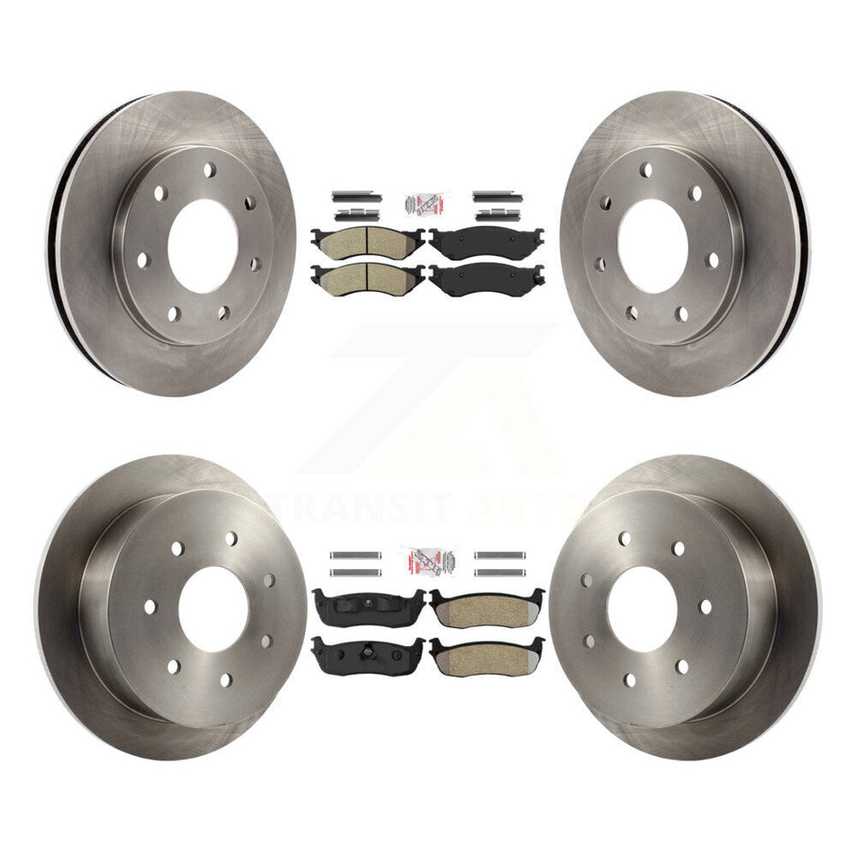 Front Rear Semi-Metallic Pads And Disc Brake Rotors Kit For Ford F-150 F-250 HD 4WD K8A-106369