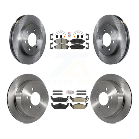 Front Rear Semi-Metallic Pad And Disc Brake Rotors Kit For Ford F-150 Lincoln Mark LT 4WD K8A-106374