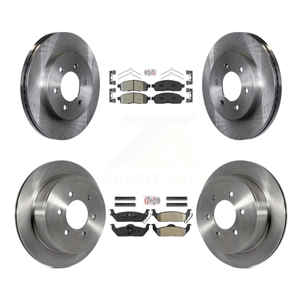 Front Rear Semi-Metallic Pad And Disc Brake Rotors Kit For Ford F-150 Lincoln Mark LT 4WD K8A-106376