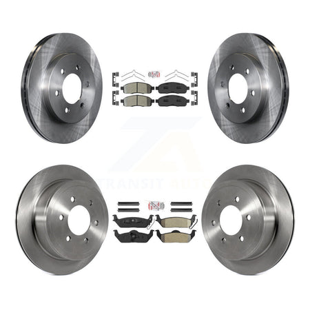 Front Rear Semi-Metallic Pad And Disc Brake Rotors Kit For Ford F-150 Lincoln Mark LT 4WD K8A-106376