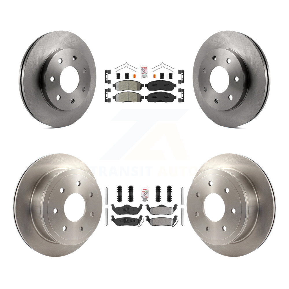 Front Rear Semi-Metallic Pad And Disc Brake Rotors Kit For Ford F-150 Lincoln Mark LT 4WD K8A-106383