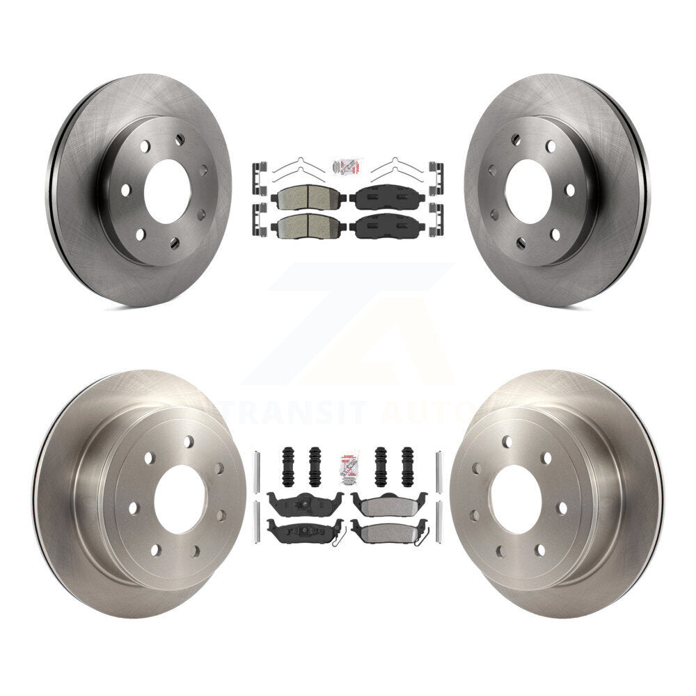 Front Rear Semi-Metallic Pad And Disc Brake Rotors Kit For Ford F-150 Lincoln Mark LT 4WD K8A-106387