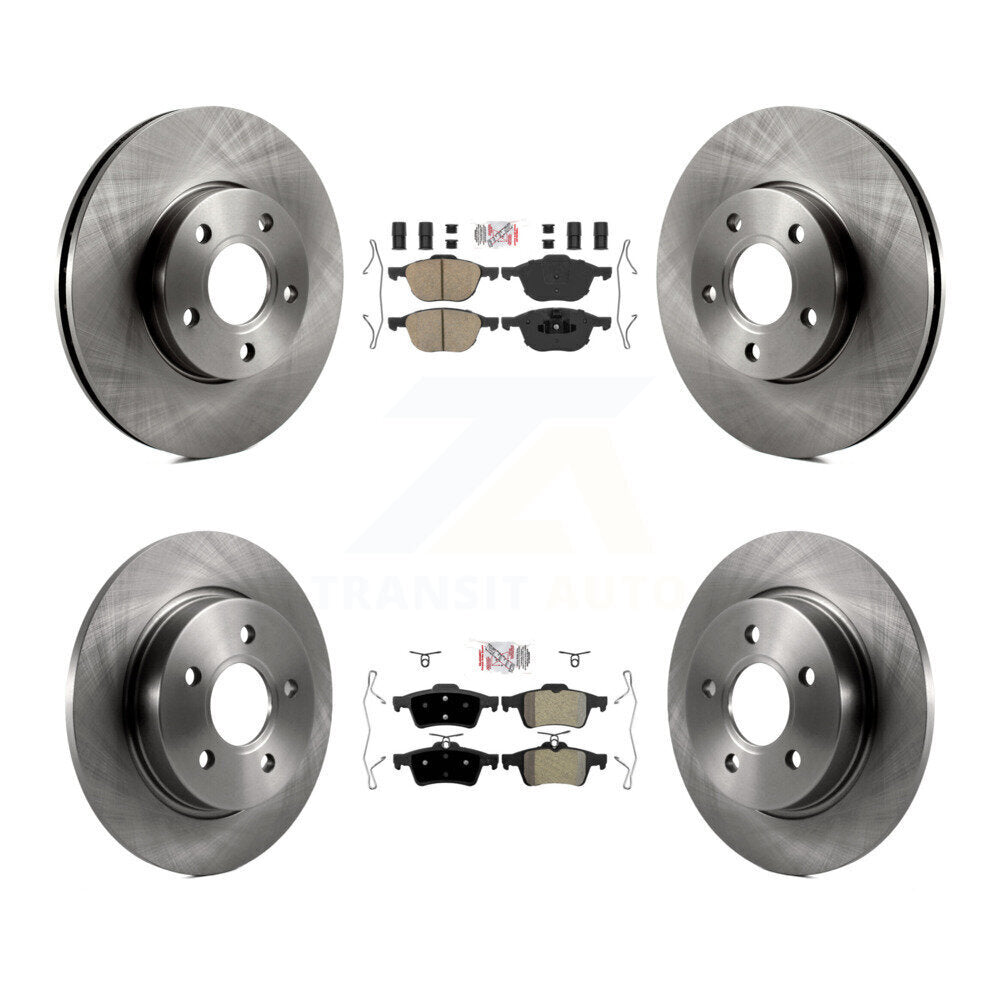 Front Ceramic Rear Semi-Metallic Pads And Disc Brake Rotors Kit For Ford Focus K8A-106392
