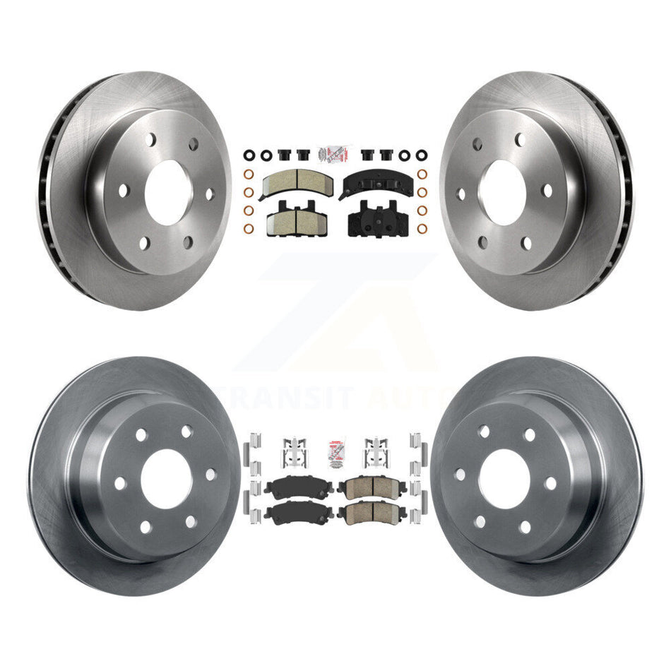 Front Semi-Metallic Rear Ceramic Pad Brake Rotors Kit For 2000 GMC Yukon Drum rear brakes K8A-106424