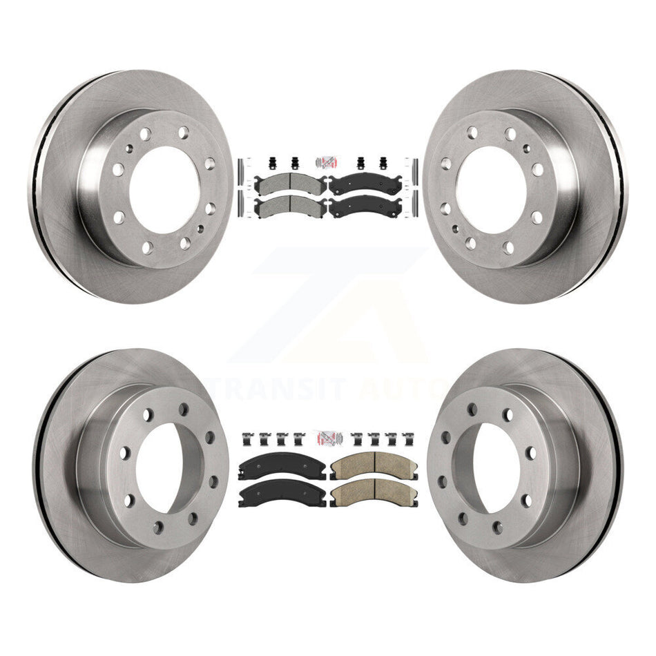 Front Semi-Metallic Rear Ceramic Pad And Disc Brake Rotors Kit For Chevrolet Express 4500 K8A-106442