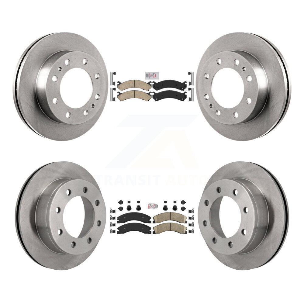 Front Rear Ceramic Pad & Brake Rotors Kit For Chevrolet Express 4500 3.20" Overall Height K8A-106447