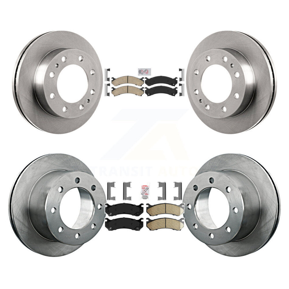 Front Rear Ceramic Pad Brake Rotor Kit For 2007 GMC Sierra 3500 Classic With 12000 Lb GVW K8A-106450