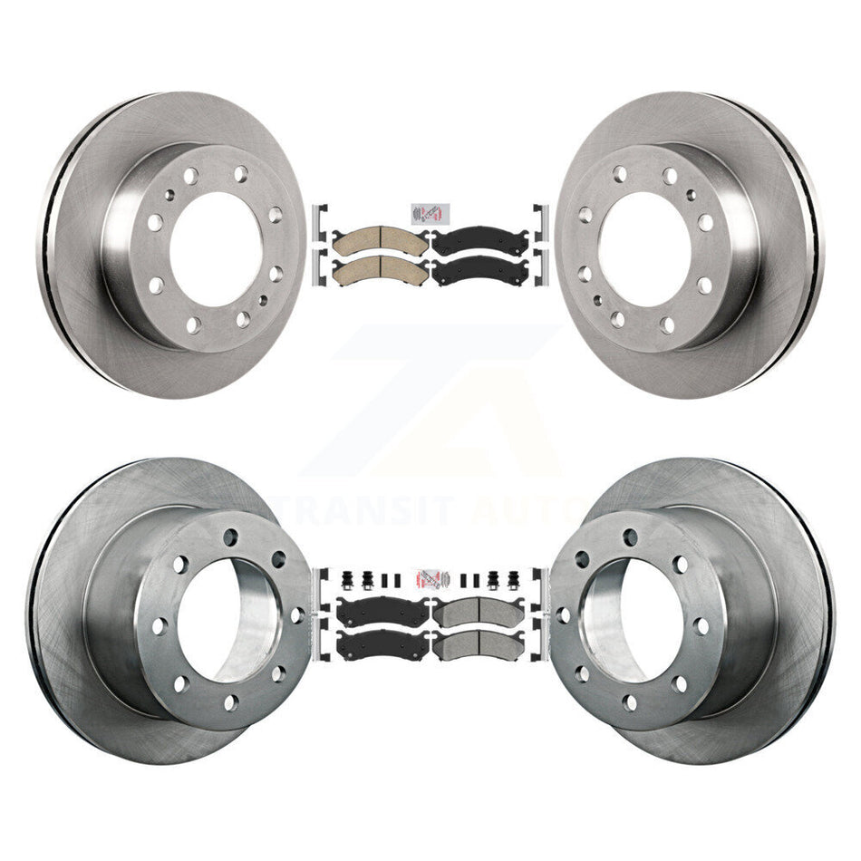 Front Ceramic Rear Semi-Metallic Pad And Disc Brake Rotor Kit For GMC Sierra 3500 Classic K8A-106451