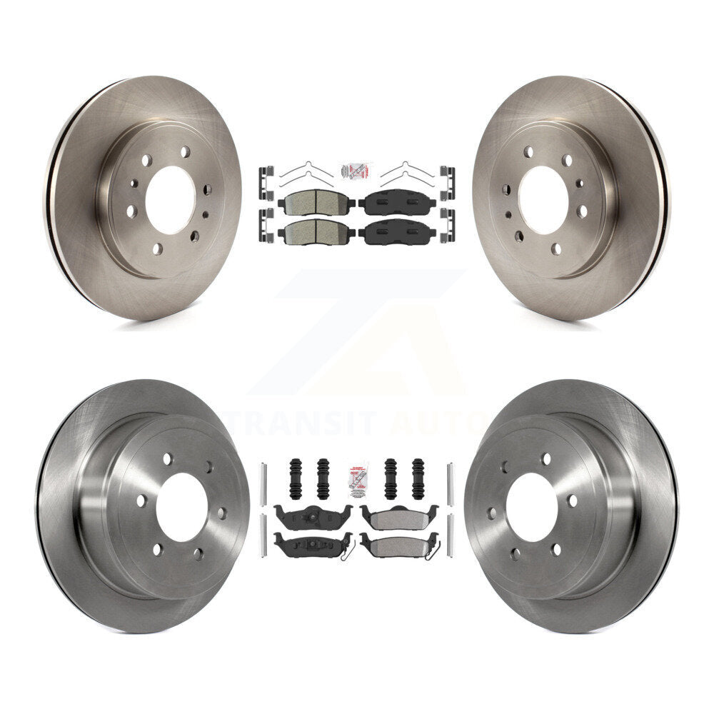 Front Rear Semi-Metallic Pad & Disc Brake Rotor Kit For 2009 Ford F-150 With 6 Lug Wheels K8A-106459