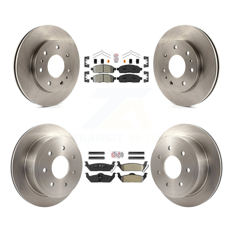 Front Rear Semi-Metallic Pad & Disc Brake Rotor Kit For 2009 Ford F-150 With 7 Lug Wheels K8A-106460
