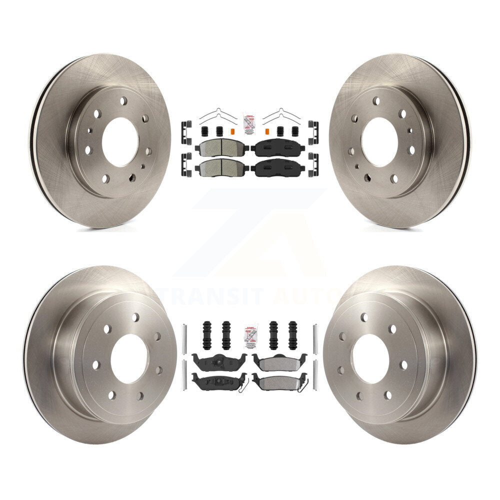 Front Rear Semi-Metallic Pad & Disc Brake Rotor Kit For 2009 Ford F-150 With 7 Lug Wheels K8A-106461