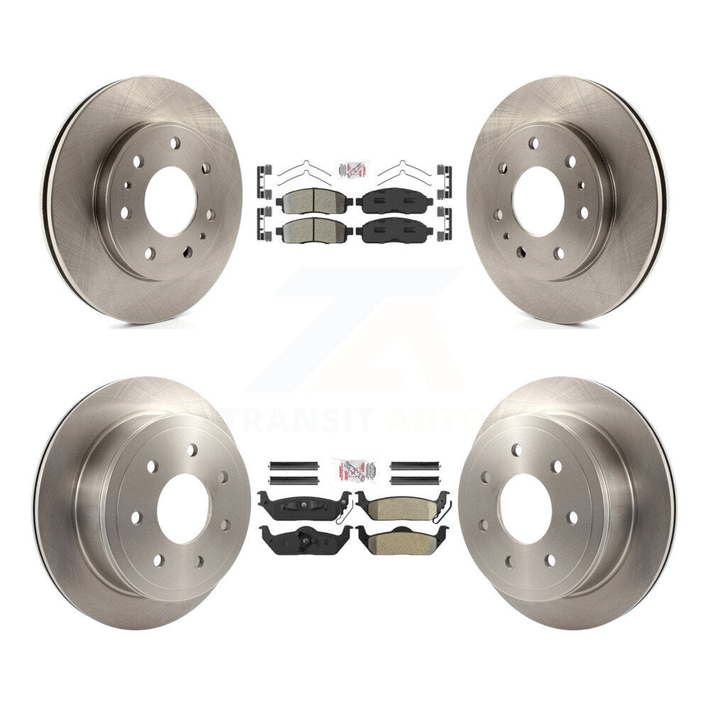 Front Rear Semi-Metallic Pad & Disc Brake Rotor Kit For 2009 Ford F-150 With 7 Lug Wheels K8A-106462