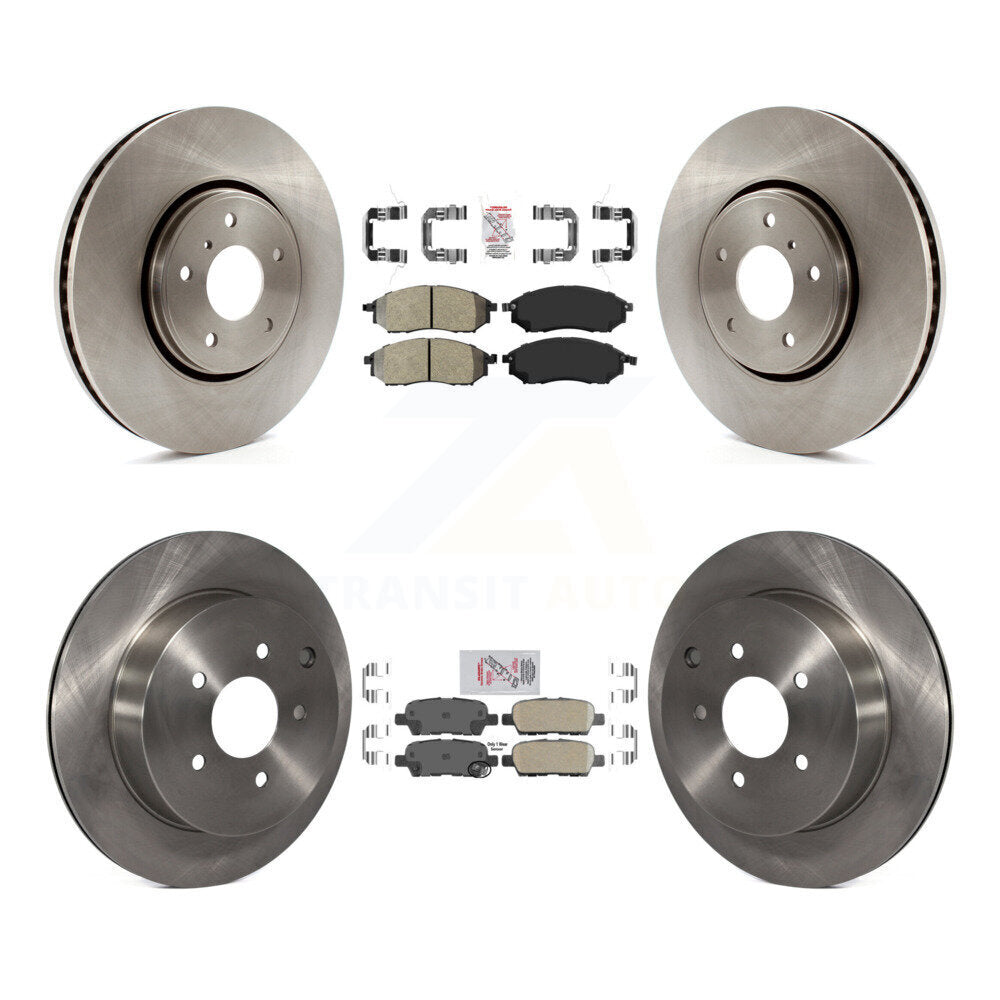 Front Semi-Metallic Rear Ceramic Pad And Disc Brake Rotor Kit For INFINITI FX35 FX37 FX45 K8A-106466