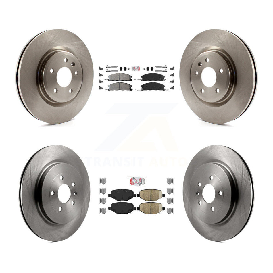 Front Semi-Metallic Rear Ceramic Pad & Disc Brake Rotors Kit For 2013 Ford Explorer Sport K8A-106511