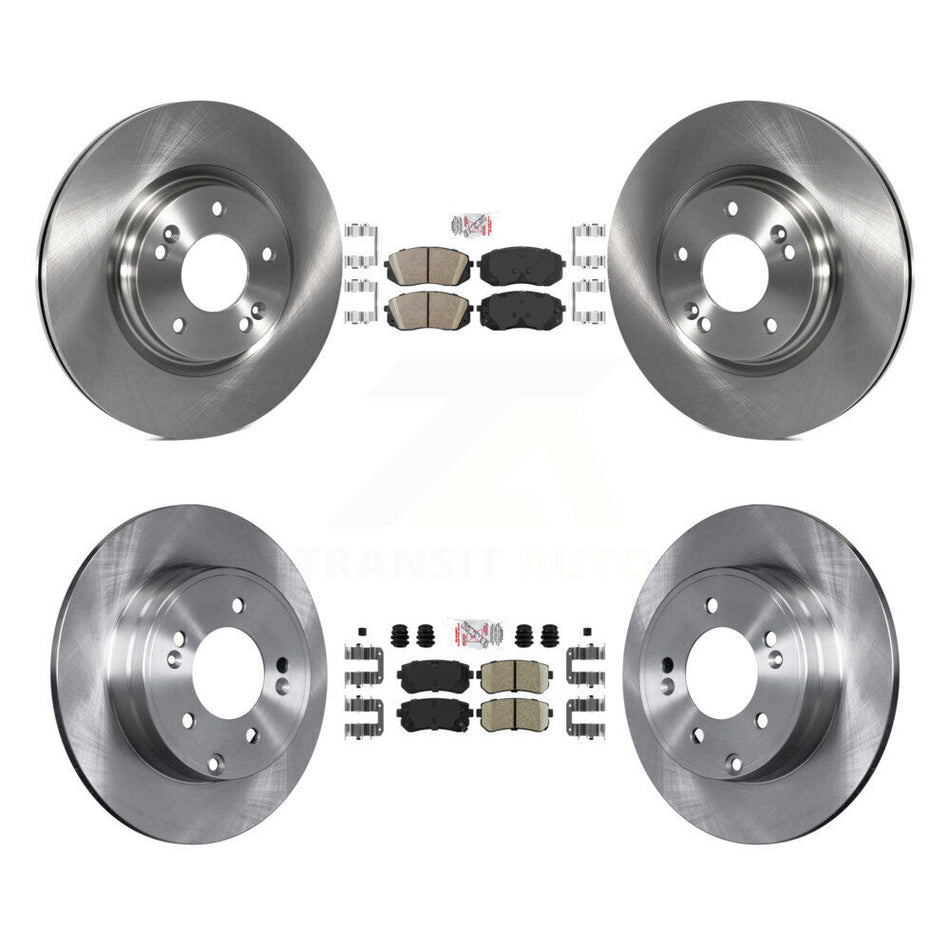Front Rear Ceramic Pad Brake Rotor Kit For 15-16 Hyundai Sonata With Manual Parking K8A-106534