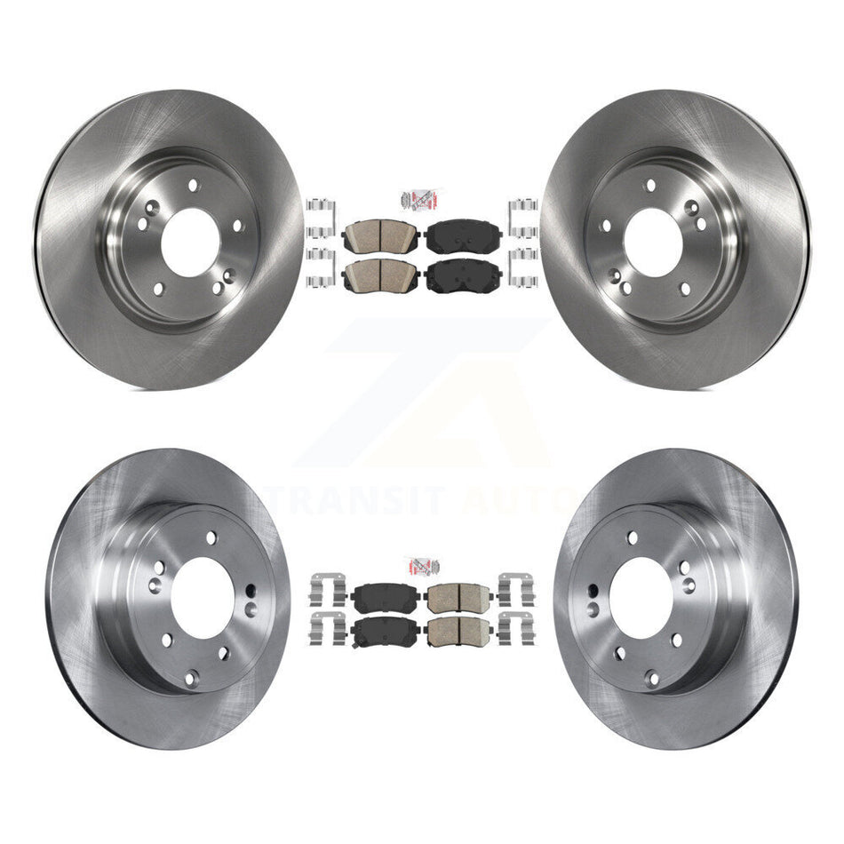 Front Rear Ceramic Pad Brake Rotor Kit For 15-16 Hyundai Sonata With Manual Parking K8A-106535