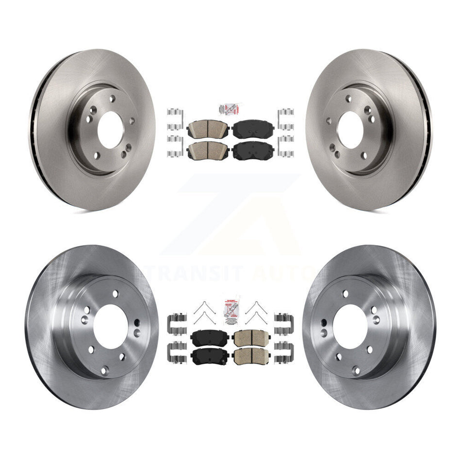 Front Rear Ceramic Pad Brake Rotors Kit For 2016 Hyundai Sonata With Manual Parking K8A-106546