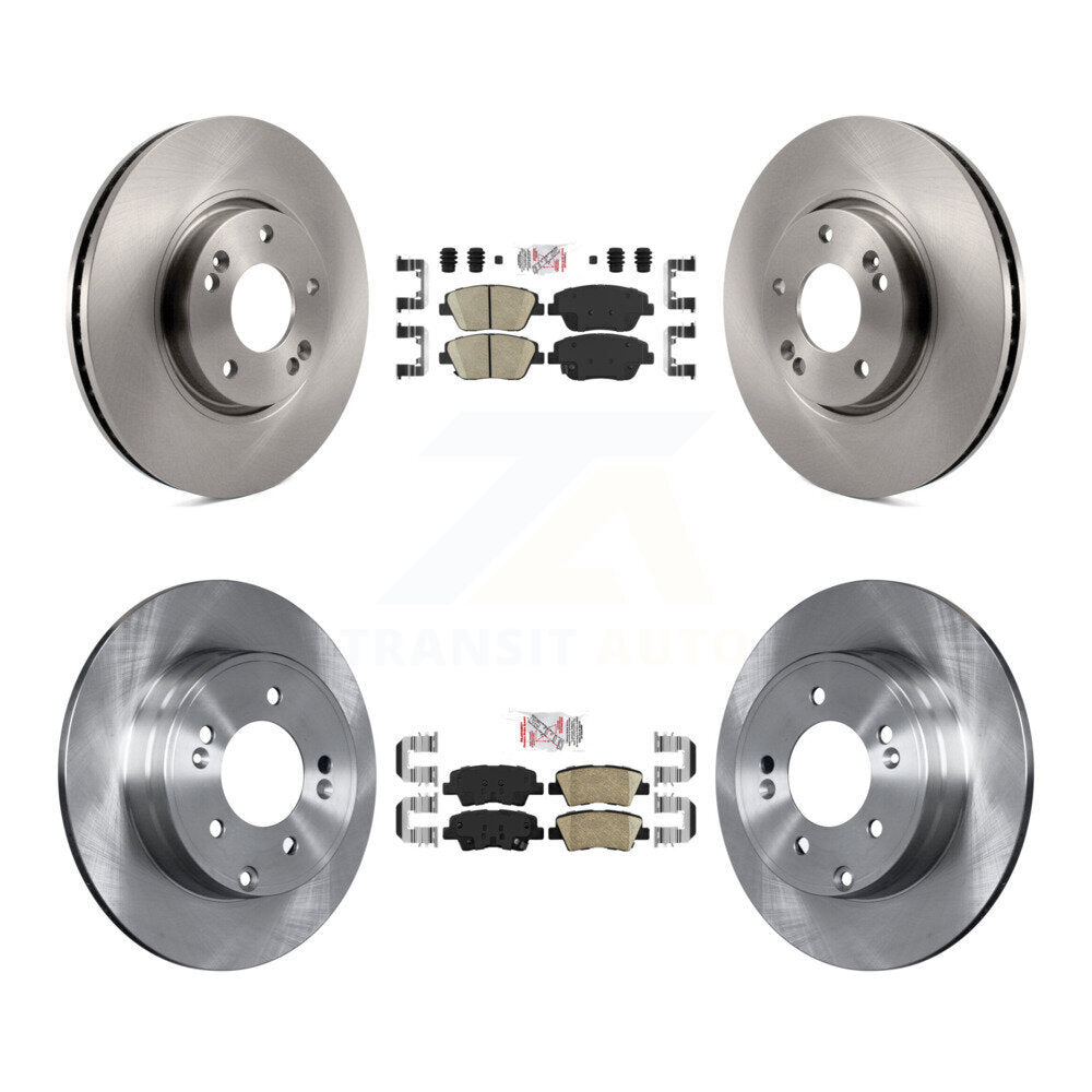 Front Rear Ceramic Pad Disc Brake Rotor Kit For 2016 Kia Optima With Manual Parking K8A-106558