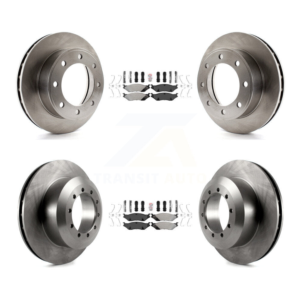 Front Rear Semi-Metallic Pad & Disc Brake Rotors Kit For 1999 Ford F-450 Super Duty F-550 K8A-106588