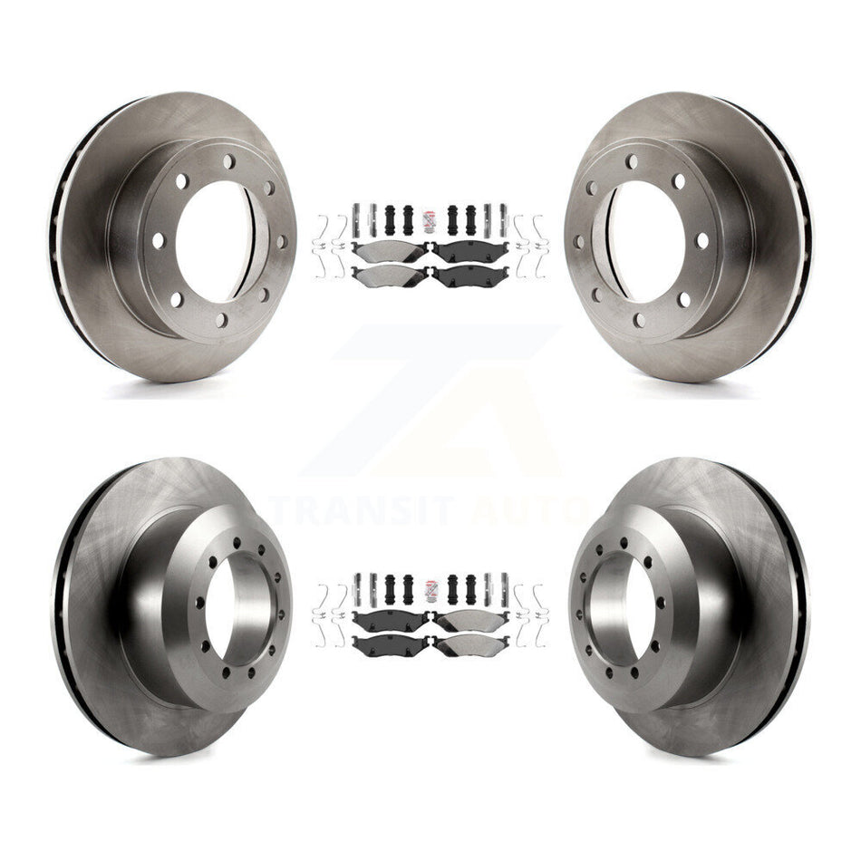 Front Rear Semi-Metallic Pad & Disc Brake Rotors Kit For 1999 Ford F-450 Super Duty F-550 K8A-106588