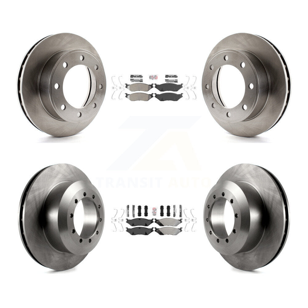 Front Rear Semi-Metallic Pad & Disc Brake Rotors Kit For 1999 Ford F-450 Super Duty F-550 K8A-106590