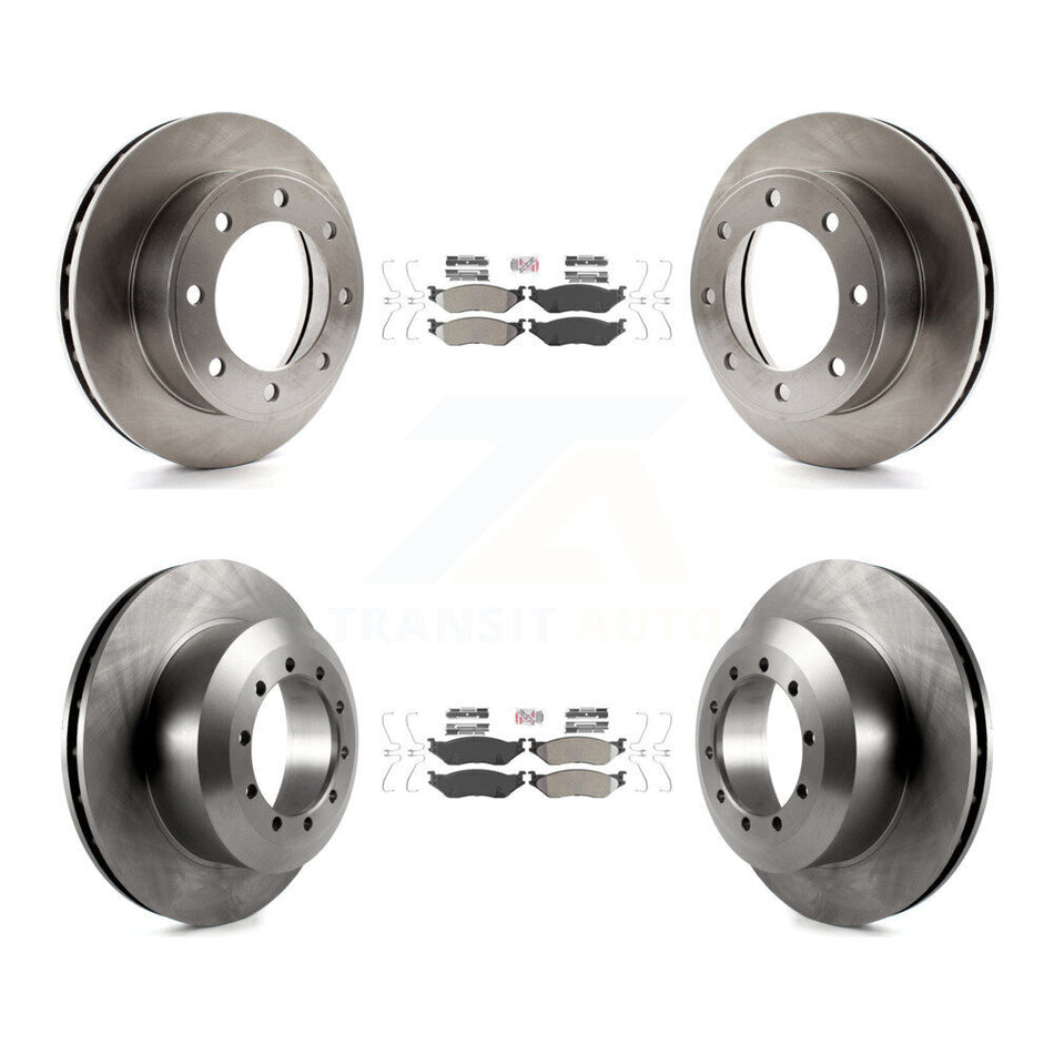 Front Rear Semi-Metallic Pad & Disc Brake Rotors Kit For 1999 Ford F-450 Super Duty F-550 K8A-106591