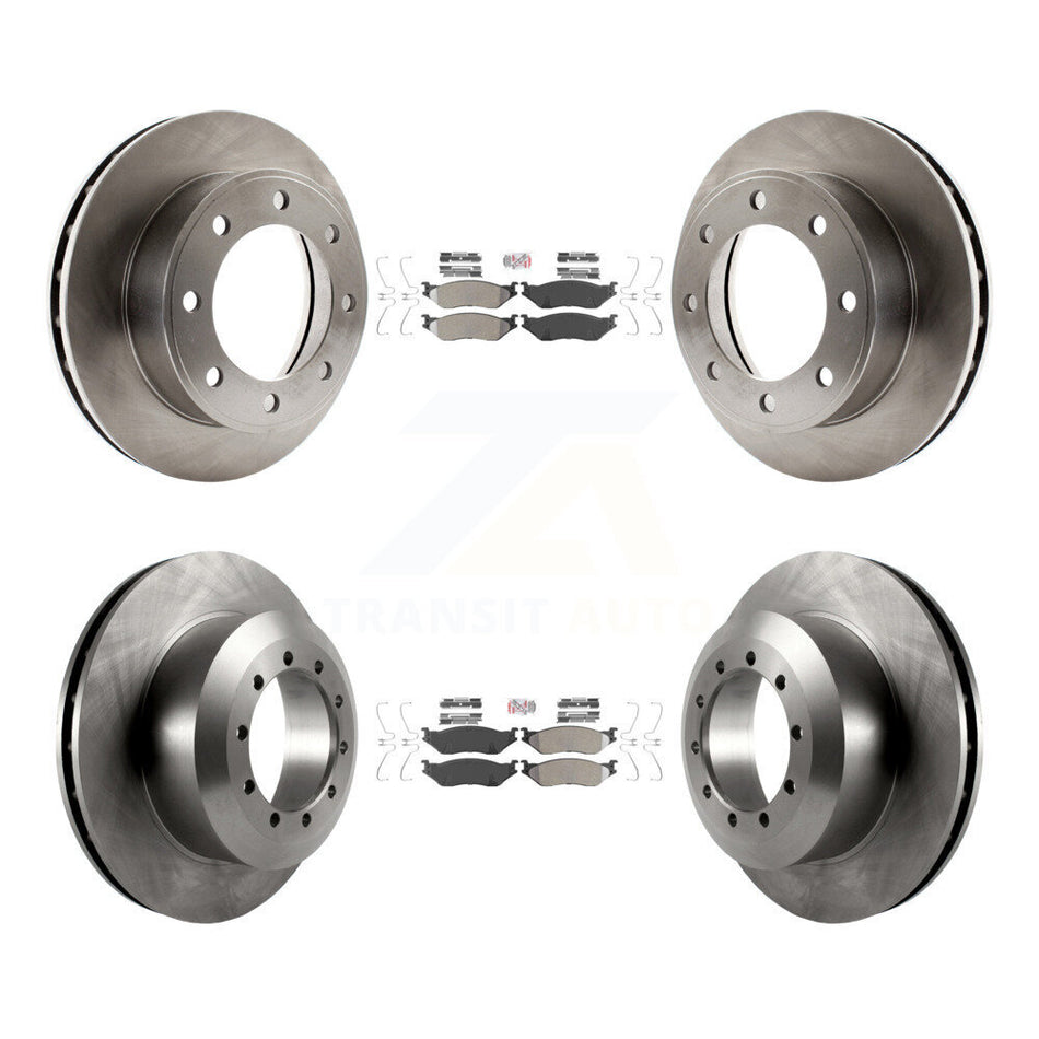 Front Rear Semi-Metallic Pad & Disc Brake Rotors Kit For 1999 Ford F-450 Super Duty F-550 K8A-106591
