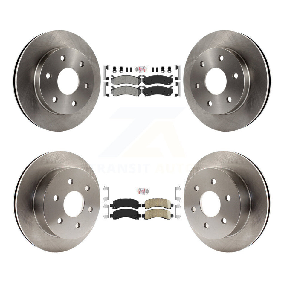 Front Semi-Metallic Rear Ceramic Pad & Disc Brake Rotor Kit For GMC Savana 2500 Chevrolet K8A-106601