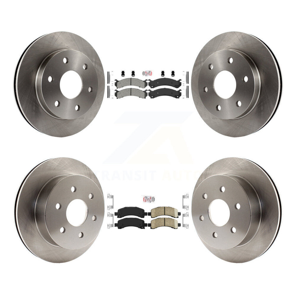 Front Semi-Metallic Rear Ceramic Pad Brake Rotors Kit For 2006 Chevrolet Express 2500 GMC K8A-106611