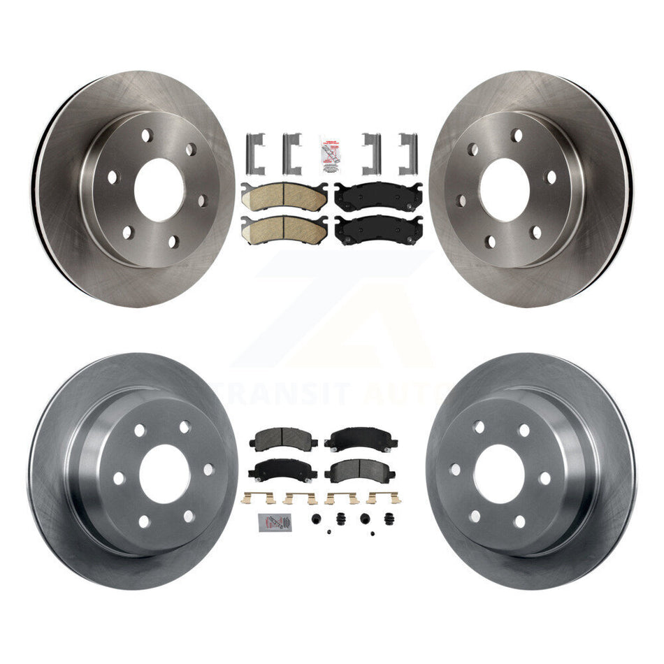 Front Ceramic Rear Semi-Metallic Pad & Disc Brake Rotors Kit For Chevrolet Avalanche 1500 K8A-106616
